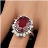 Image 4 : 14k White Gold 11.00ct Ruby 1.15ct Diamond Ring
