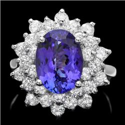 14k Gold 3.50ct Tanzanite 1.70ct Diamond Ring