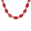Image 2 : 14k Gold 25.00ct Ruby 1.20ct Diamond Necklace