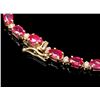 Image 3 : 14k Gold 25.00ct Ruby 1.20ct Diamond Necklace