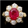 Image 1 : 14k Yellow Gold 4.50ct Ruby 2.20ct Diamond Ring