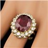Image 3 : 14k Yellow Gold 11.50ct Ruby 1.65ct Diamond Ring