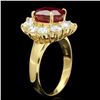 Image 2 : 14k Yellow Gold 4.66ct Ruby 1.74ct Diamond Ring