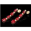 Image 2 : 14k Gold 9.00ct Ruby 0.25ct Diamond Earrings