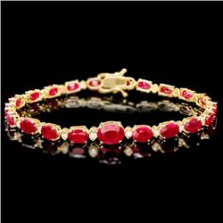 14k Gold 16.00ct Ruby 0.80ct Diamond Bracelet