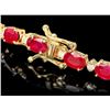 Image 3 : 14k Gold 16.00ct Ruby 0.80ct Diamond Bracelet