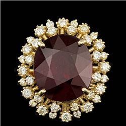 14k Yellow Gold 18.50ct Ruby 1.30ct Diamond Ring