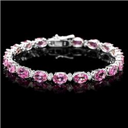 14k Gold 17ct Sapphire .75ct Diamond Bracelet