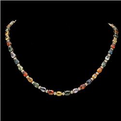 14K Gold 36.89ct Sapphire 1.51ct Diamond Necklace