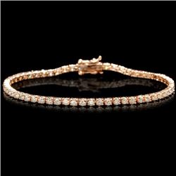 14k Rose Gold 3.60ct Diamond Bracelet