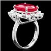 Image 2 : 14k White Gold 11.50ct Ruby 2.00ct Diamond Ring