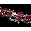 Image 3 : 14k White Gold 22ct Ruby 1.30ct Diamond Bracelet