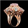 Image 5 : 14k Rose Gold 3.50ct Kunzite 1.25ct Diamond Ring