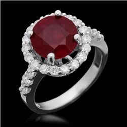 14K Gold 4.01ct Ruby 0.85ct Diamond Ring