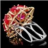 Image 5 : 14k Gold 12.00ct Ruby 1.35ct Diamond Ring