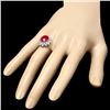 Image 3 : 14k White Gold 5.00ct Ruby 0.80ct Diamond Ring