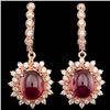 Image 1 : 14k Rose 14.00ct Ruby 1.65ct Diamond Earrings