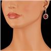 Image 4 : 14k Rose 14.00ct Ruby 1.65ct Diamond Earrings