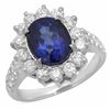 Image 1 : 14K Gold 2.51ct Sapphire 1.15ct Diamond Ring