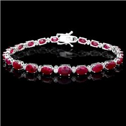 14k Gold 16.00ct Ruby 0.70ct Diamond Bracelet