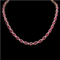 14K Gold 45.66ct Tourmaline 2.45ct Diamond Necklace