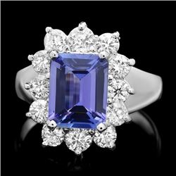 14k Gold 2.50ct Tanzanite 1.20ct Diamond Ring