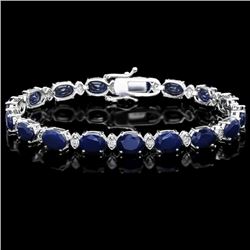 14k Gold 25ct Sapphire 0.80ct Diamond Bracelet