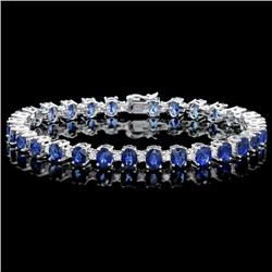 14k Gold 19.00ct Sapphire 2.00ct Diamond Bracelet