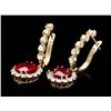 Image 2 : 14k Gold 8.00ct Ruby 1.35ct Diamond Earrings