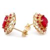 Image 3 : 14k Gold 8.6ct Ruby 0.70ct Diamond Earrings