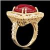 Image 1 : 14k Yellow Gold 16.35ct Ruby 2.20ct Diamond Ring