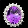Image 1 : 14k Gold 5.00ct Amethyst 1.00ct Diamond Ring