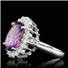 Image 2 : 14k Gold 5.00ct Amethyst 1.00ct Diamond Ring