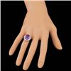Image 3 : 14k Gold 5.00ct Amethyst 1.00ct Diamond Ring