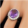 Image 4 : 14k Gold 5.00ct Amethyst 1.00ct Diamond Ring
