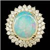 Image 1 : 14k Yellow Gold 9.00ct Opal 3.15ct Diamond Ring