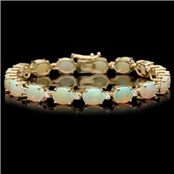 14k Gold 15.00ct Opal 0.75ct Diamond Bracelet