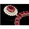 Image 2 : 14k Gold 101ct Ruby 2.15ct Diamond Necklace