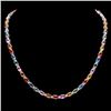 Image 1 : 14k Gold 27ct Sapphire 1.20ct Diamond Necklace