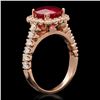 Image 2 : 14K Gold 3.28ct Ruby 1.26ct Diamond Ring