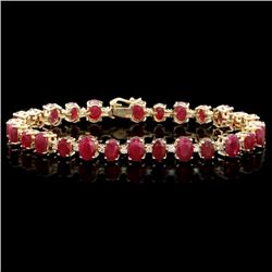 14k Gold 23.00ct Ruby 1.00ct Diamond Bracelet