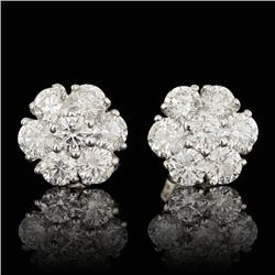14k White Gold 2.50ct Diamond Earrings