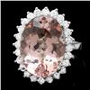 Image 1 : 14k Gold 11.00ct Morganite 1.10ct Diamond Ring