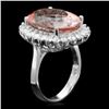 Image 2 : 14k Gold 11.00ct Morganite 1.10ct Diamond Ring