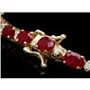 Image 2 : 14k Gold 16.00ct Ruby 0.55ct Diamond Bracelet
