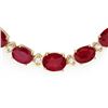 Image 3 : 14k Gold 30.00ct Ruby 1.60ct Diamond Necklace