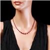 Image 4 : 14k Gold 30.00ct Ruby 1.60ct Diamond Necklace