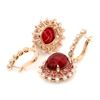 Image 2 : 14k Rose Gold 23.8ct Ruby 1.50ct Diamond Earrings