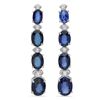 Image 1 : 14K Gold 7.41ct Sapphire 0.31ct Diamond Earrings