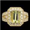Image 1 : 14k Yellow Gold 4.00ct Beryl 1.30ct Diamond Ring
